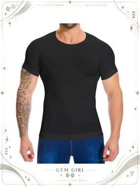 Mens Compression Shirt Body Shaper Slimming Nylon Spandex Shapewear Undershirt